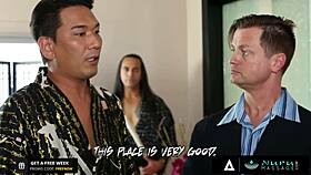 Nuru Massage Pervert Voyeur Owner Masturbates Stalking 3-Way Bath