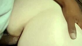 The chubby slut rides monster black cock for creampie