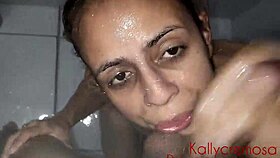 milf sucks deep and drools with cum in mouth