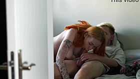 I captured this cute young redhead couple in airbnb