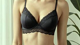 ai girls model slutty lingerie and panties while barefoot