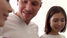 Two Bisexual Teens Sharing Hard Dick