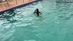 After the pool fun, I fucked the fat bitch to cumshot