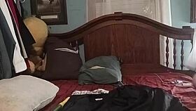 Anal dildo stretches ass with monster cock action