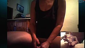 Brunette milf engages in c2c with big cock.