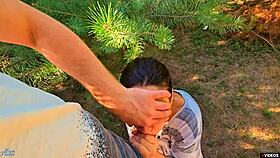 rubbing panties leads to powerful cumshot outdoors