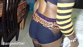 Huge Monster Cock Pushes Through My Panties, Stretching Tight Ebony Pussy