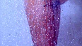 hey, that college tanned gorgeous girl takes a shower in bikini, he whispers excitedly.