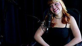 after vacation anxiety, she enters camera, shocked by man's ass and doll fetish - middy on sheer red