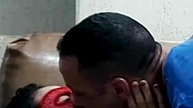 Novinha Giving Kisses To The Muscular Guy