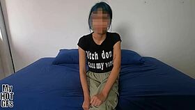 Beautiful Petite Latina Maria Experiments With Facial Cum