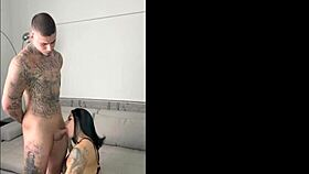 The Latina loves sucking the young guy's big cock