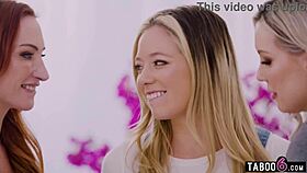 Lesbian couple finds naughty teen 18+ nanny for muff diving fun