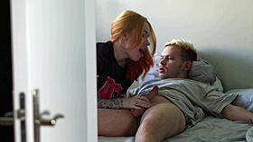 I captured this cute young redhead couple in airbnb