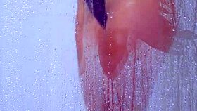 hey, that college tanned gorgeous girl takes a shower in bikini, he whispers excitedly.