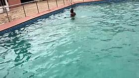 After the pool fun, I fucked the fat bitch to cumshot