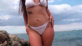 bikini tropical chill on the beach with sexy petite girls