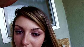 Staci silverstone 19 yo huge cock pov blowjob and huge load cum swallow - wow