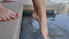 Double booked house party turns into wild foursome with girlfriends and big cocks.