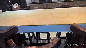 The maid cleans the bedroom