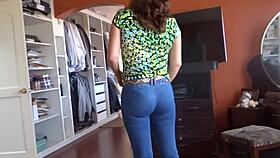 mature woman recorded while dressing, gets fondled and masturbates