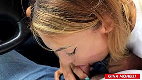 Fit Girl Sucks Stranger's Cock In Car - Risky Public Blowjob