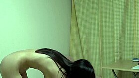 Natural Boobs Girl Does Fitness Naked In Japanese Apartment