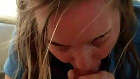 blonde sucks hung stud till he explodes