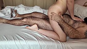 OH FUCK, BIG HAIRY GUY POUNDS MY PUSSY HARD IN THE BEDROOM!