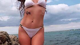 bikini tropical chill on the beach with sexy petite girls