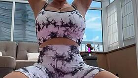 I'm starting yoga with my big natural saggy tits and hard nipples 😊