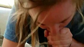 blonde sucks hung stud till he explodes