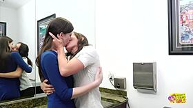 What hot lesbian sex in the office between these sexy friends!