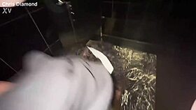 Swallow my cock in the bathroom, horny brunette?