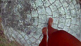 walking barefoot on streets and beach, feeling the dirty sand on my feet