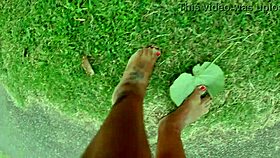 walking barefoot on streets and beach, feeling the dirty sand on my feet