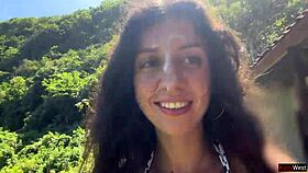 Walking with hot cum on my face on a public beach full of people - cumwalk