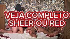 Orgy In Motel With Brunette Choking On Big Cock And Deepthroat