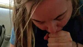 blonde sucks hung stud till he explodes