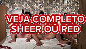 Orgy In Motel With Brunette Choking On Big Cock And Deepthroat