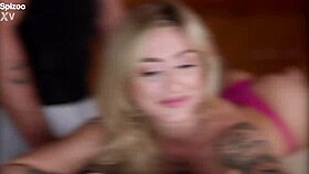 kathryn mae gives sloppy massage leading to rough facial cumshot