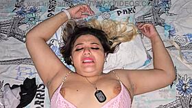 Blonde gets fucked before bed in her pajamas