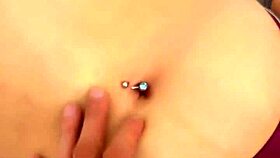 a good finger explores this beautiful latina's navel, close up fetish