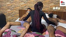 Amateur Real Threesome And Guest Guy Hot Threesome Action