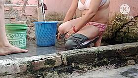 sexy indian wife chats with neighbor