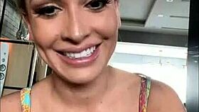 Blonde with big tits and ass excites