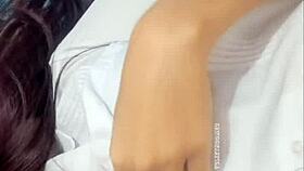 After hot massage, brunette gets intensely fucked in homemade scene!