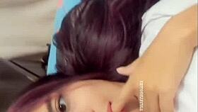 After hot massage, brunette gets intensely fucked in homemade scene!