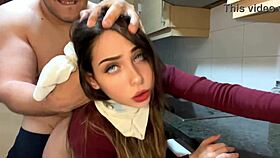 Very Hard Fucking With Cute 18 Year Old In The Kitchen With Best Friend