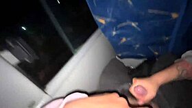 young latina babe sucks unknown passenger on bus gets cum in mouth